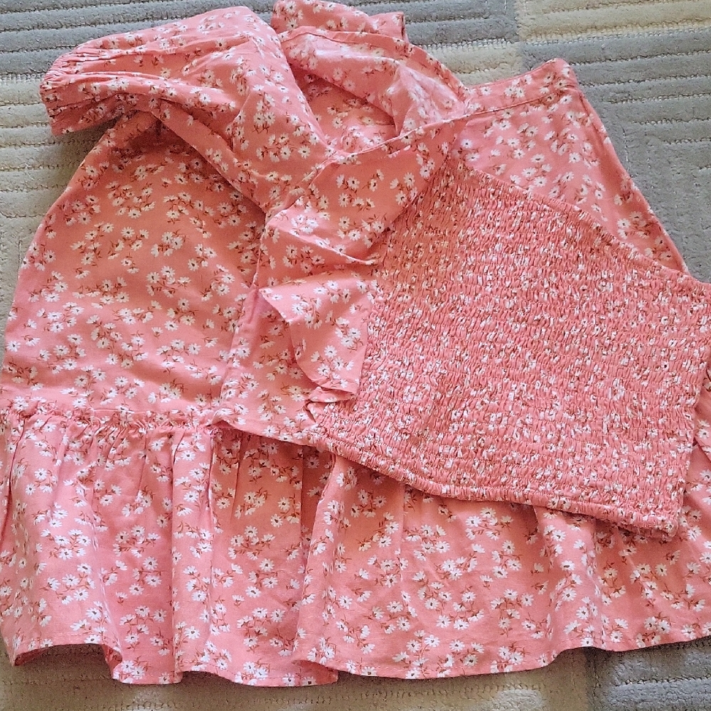 Billabong Pink Floral Midi Skirt